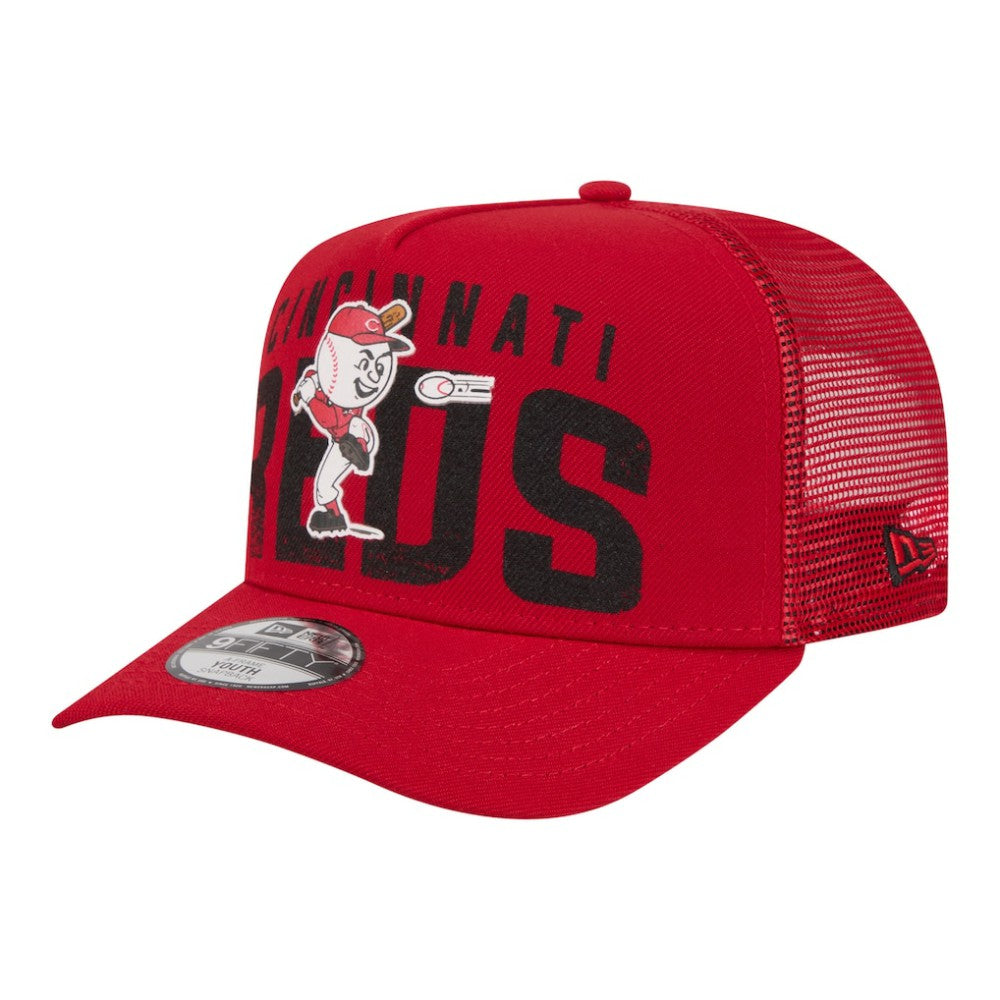 Cincinnati Reds New Era Youth Logo Fade A-Frame 9FIFTY Snapback Hat | MLB Sale