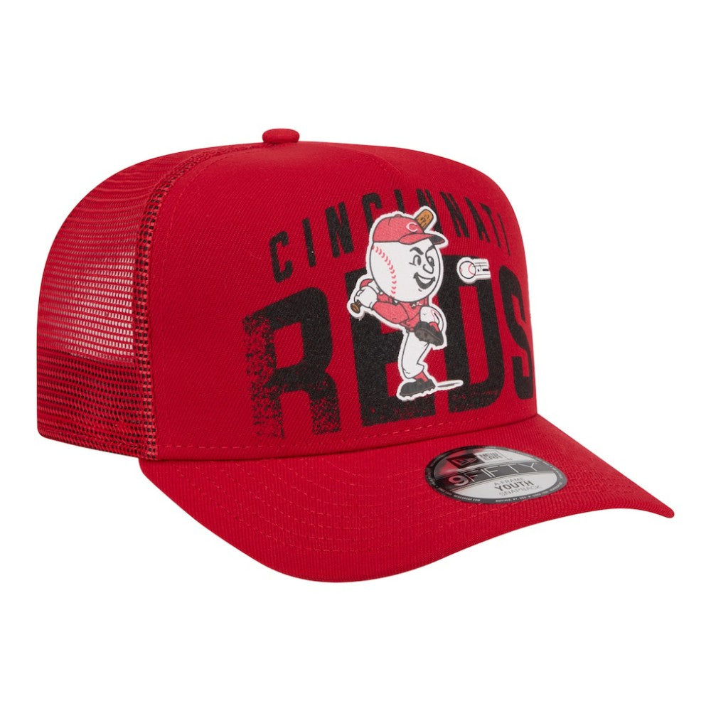 Cincinnati Reds New Era Youth Logo Fade A-Frame 9FIFTY Snapback Hat | MLB Sale