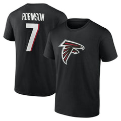 Atlanta Falcons  Bijan Robinson  Icon Name & Number T-Shirt