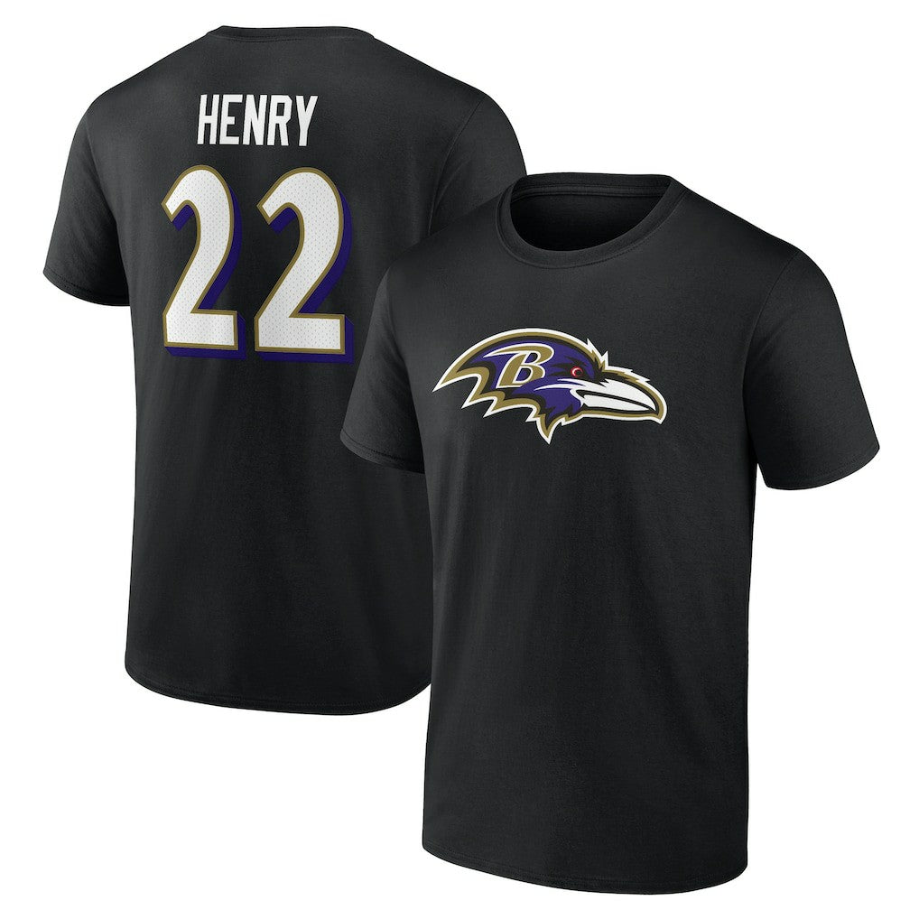Baltimore Ravens  Derrick Henry  Icon Name & Number T-Shirt