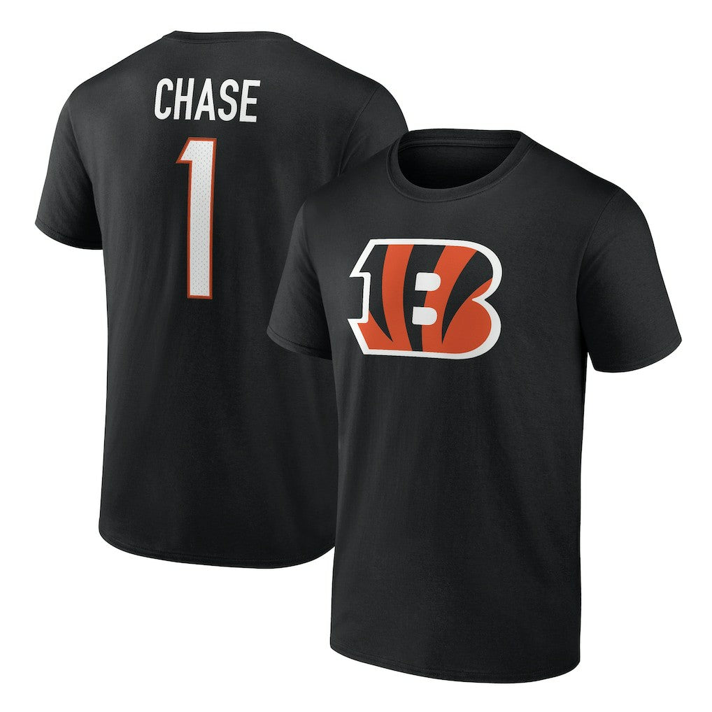 Cincinnati Bengals  Ja'Marr Chase  Icon Name & Number T-Shirt