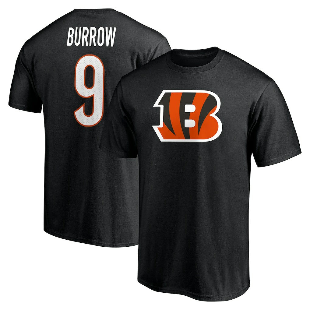 Cincinnati Bengals  Joe Burrow  Icon Name & Number T-Shirt