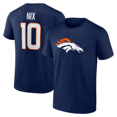 Denver Broncos  Bo Nix  Icon Name & Number T-Shirt