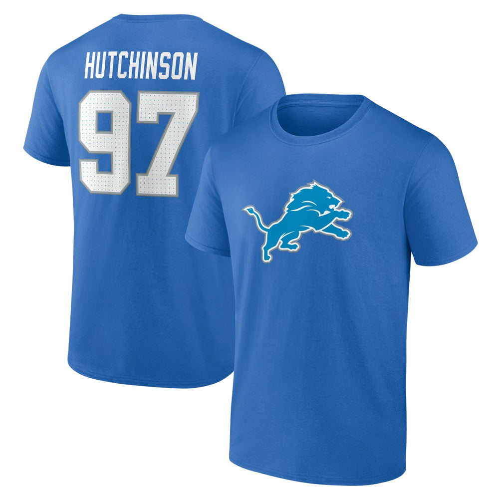 Detroit Lions  Aidan Hutchinson  Icon Name & Number T-Shirt