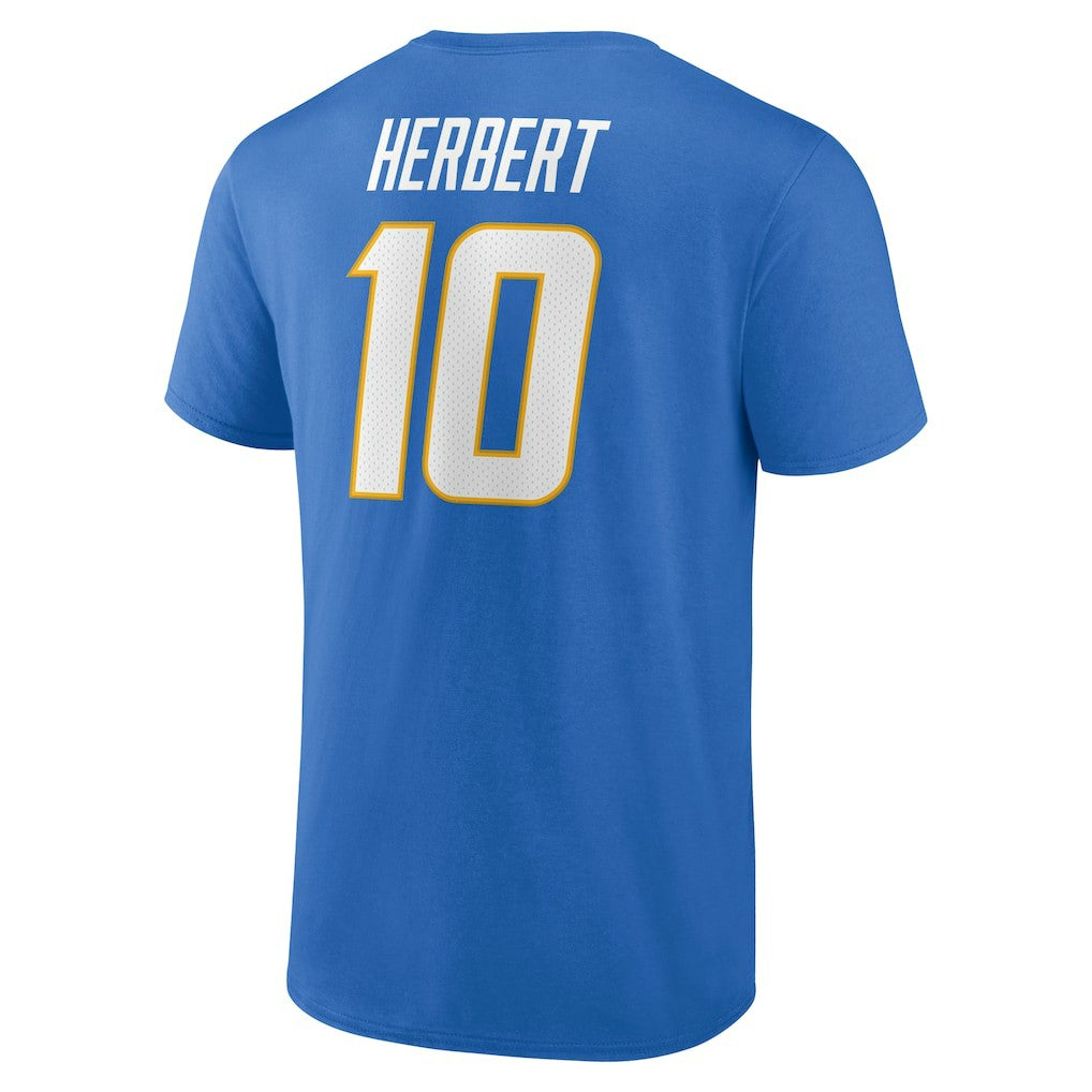 Los Angeles Chargers  Justin Herbert  Icon Name & Number T-Shirt