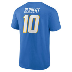 Los Angeles Chargers  Justin Herbert  Icon Name & Number T-Shirt