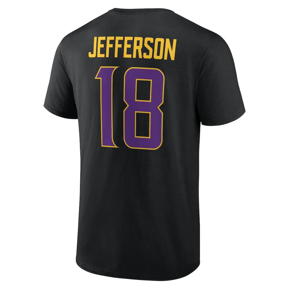Minnesota Vikings  Justin Jefferson  Icon Name & Number T-Shirt