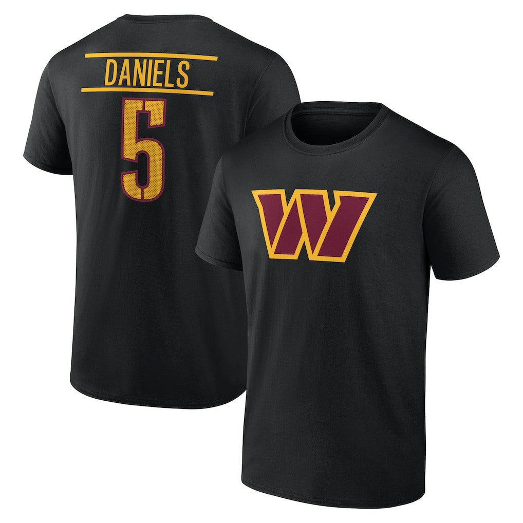 Washington Commanders  Jayden Daniels  Icon Name & Number T-Shirt