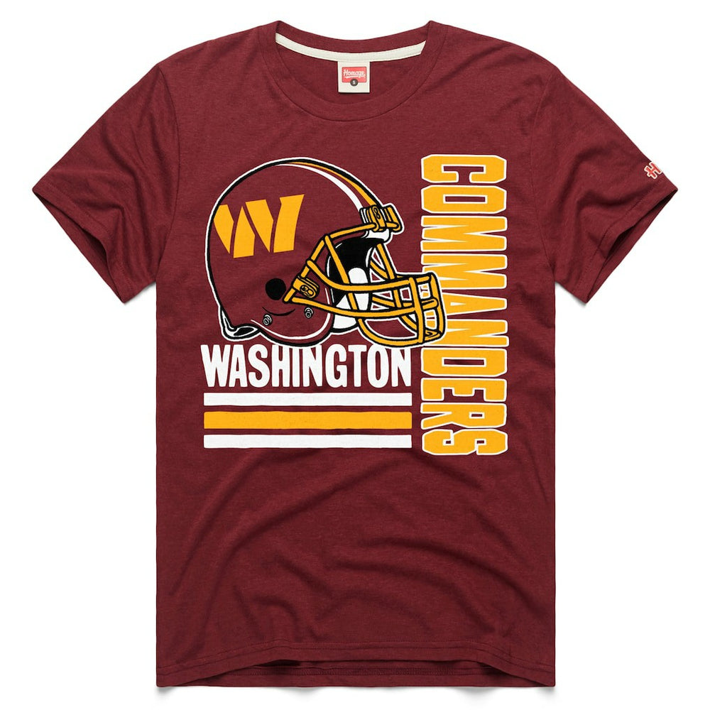Washington Commanders  Homage Helmet Stripe Tri-Blend T-Shirt