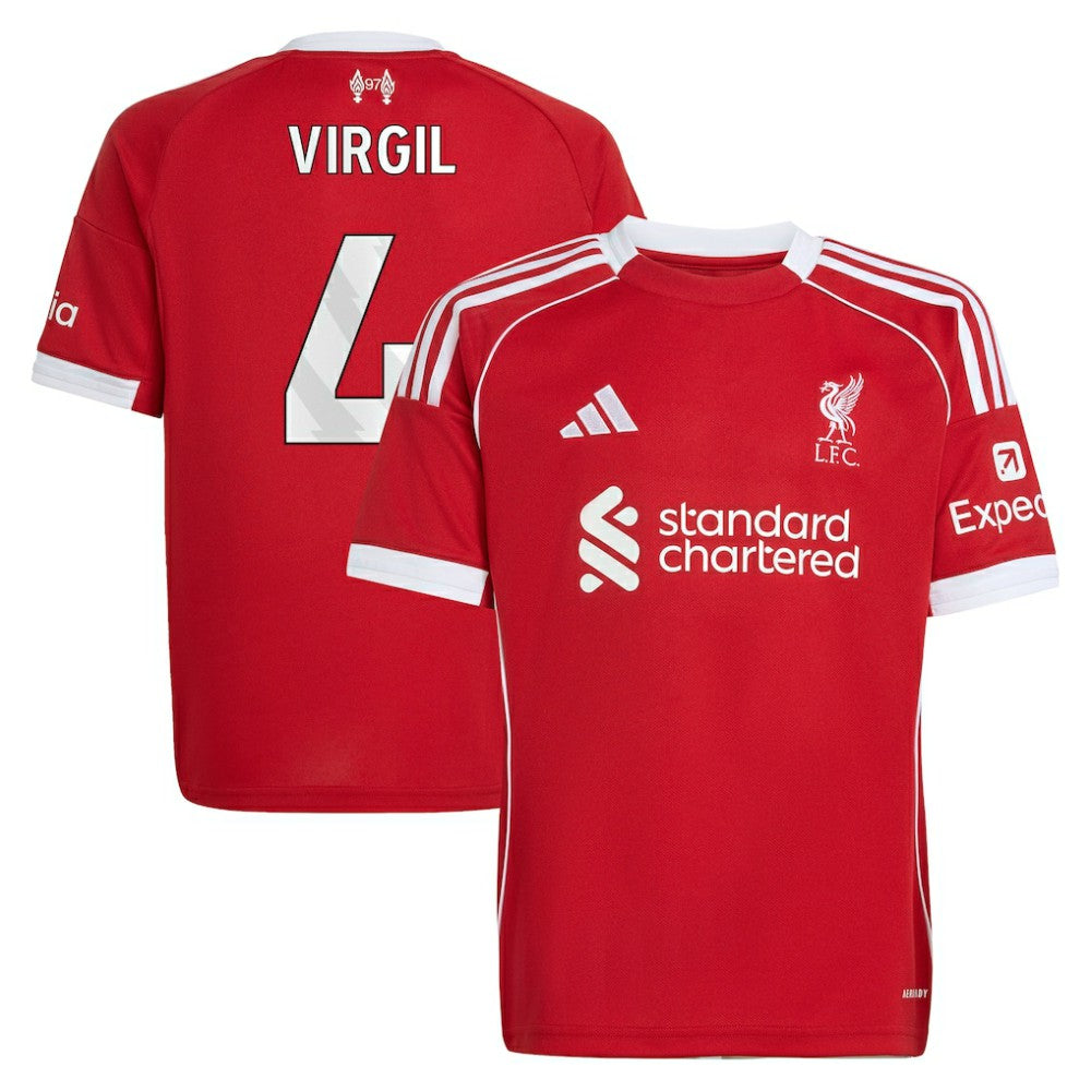 Virgil van Dijk Liverpool Youth 2025/26 Home Replica Jersey Red - Adidas