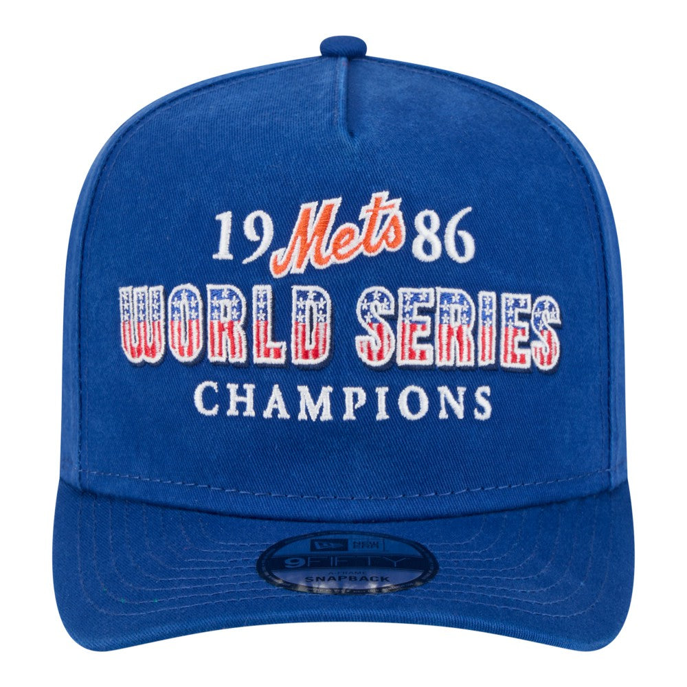 New York Mets New Era 1986 World Series Champions Throwback 9FIFTY A-Frame Snapback Hat | MLB Sale