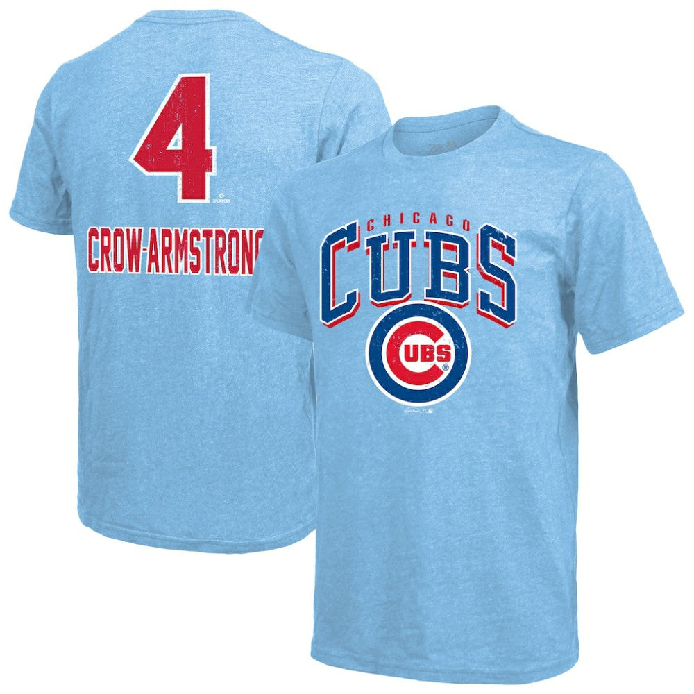 Pete Crow-Armstrong Chicago Cubs Majestic Threads Triblend Name & Number T-Shirt | MLB New