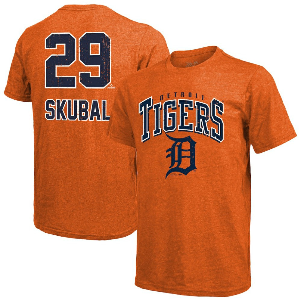 Tarik Skubal Detroit Tigers Majestic Threads Triblend Name & Number T-Shirt | MLB Discount