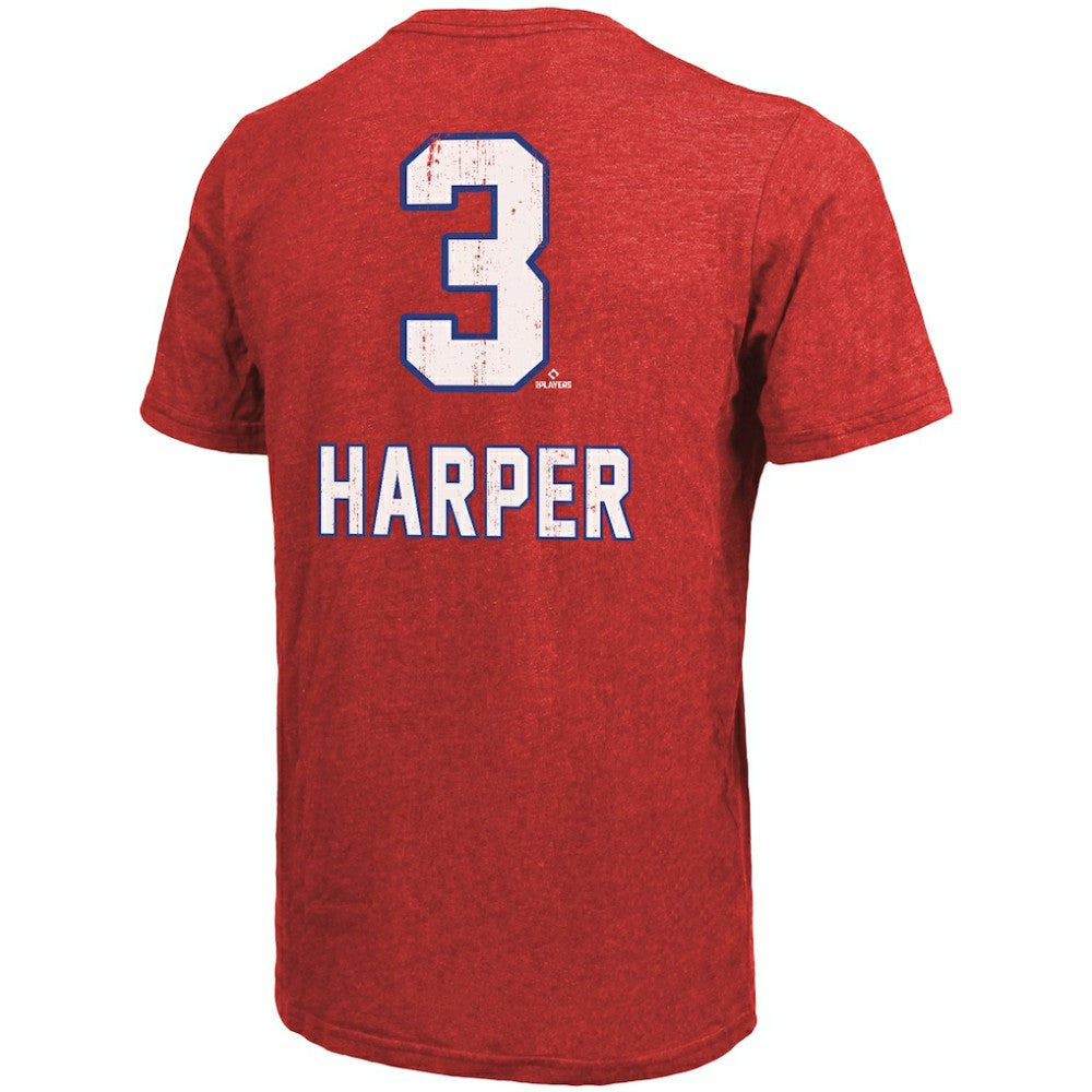 Bryce Harper Philadelphia Phillies Majestic Threads Triblend Name & Number T-Shirt | MLB US
