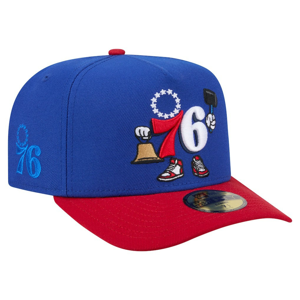Philadelphia 76ers Injection Cartoon Logo A-Frame 59FIFTY Fitted Hat Discount