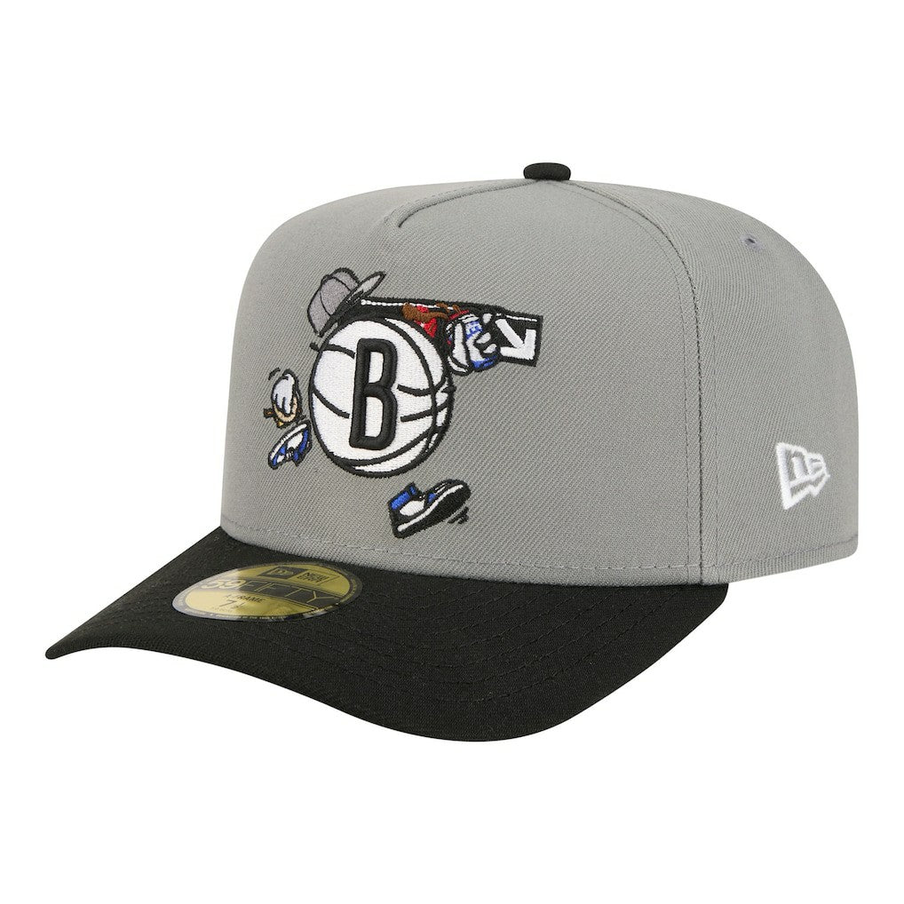 Brooklyn Nets Injection Cartoon Logo A-Frame 59FIFTY Fitted Hat Discount