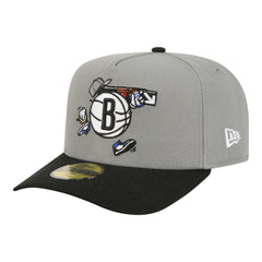 Brooklyn Nets Injection Cartoon Logo A-Frame 59FIFTY Fitted Hat Discount