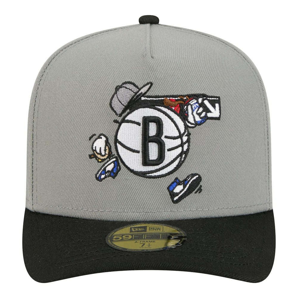 Brooklyn Nets Injection Cartoon Logo A-Frame 59FIFTY Fitted Hat Discount