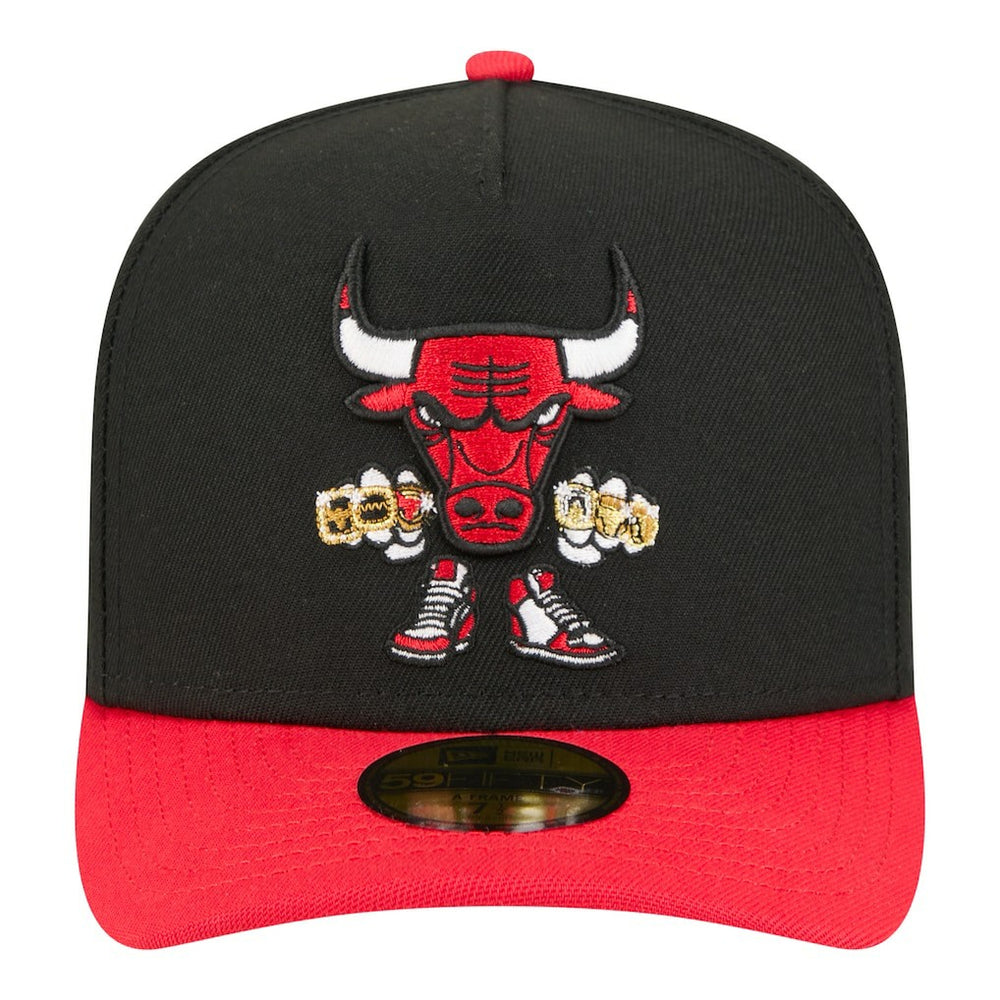 Chicago Bulls Injection Cartoon Logo A-Frame 59FIFTY Fitted Hat On Sale