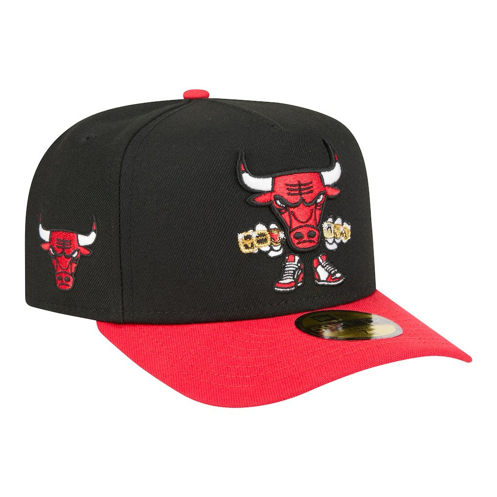 Chicago Bulls Injection Cartoon Logo A-Frame 59FIFTY Fitted Hat On Sale