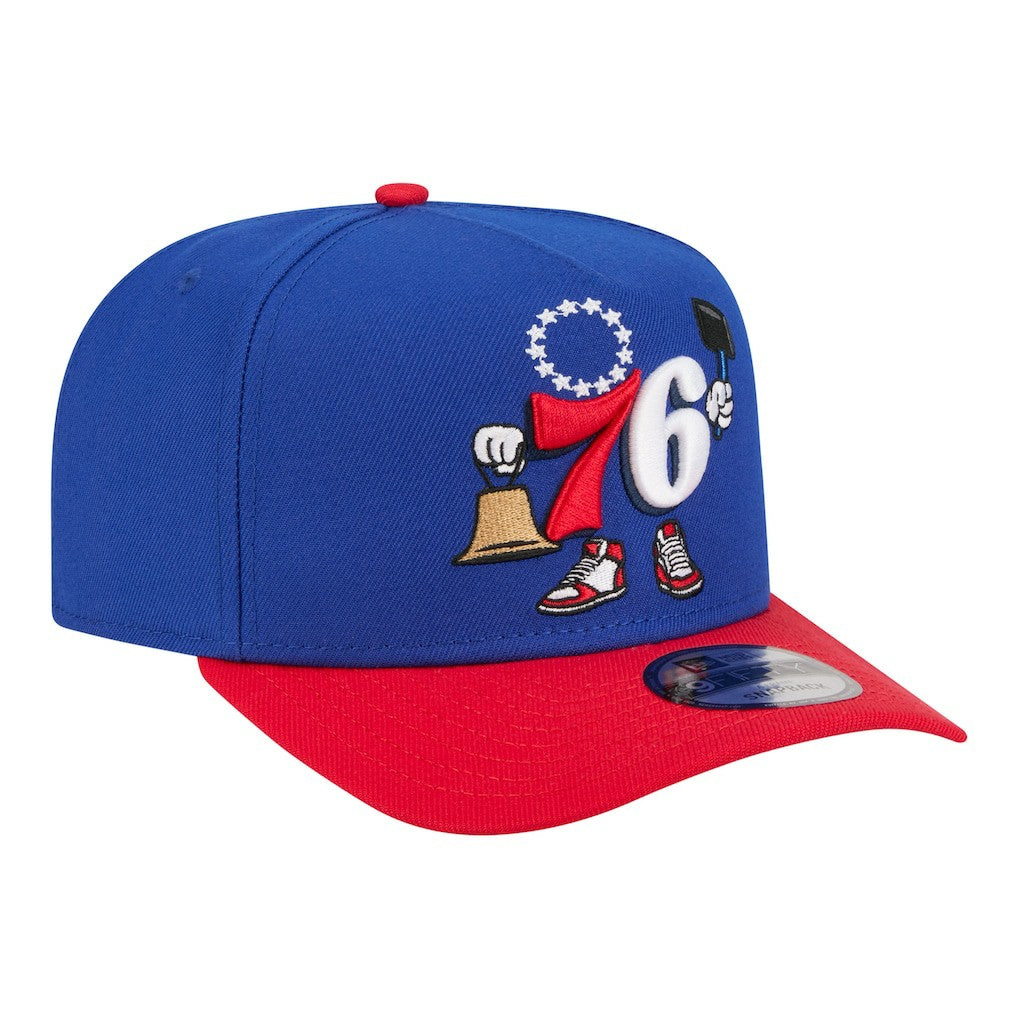 Philadelphia 76ers Injection Cartoon Logo A-Frame 9FIFTY Adjustable Hat On Sale
