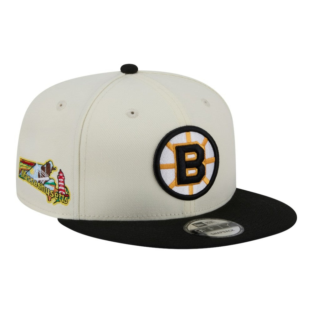 Boston Bruins New Era Injection Localized Two-Tone 9FIFTY Snapback Hat For Sale