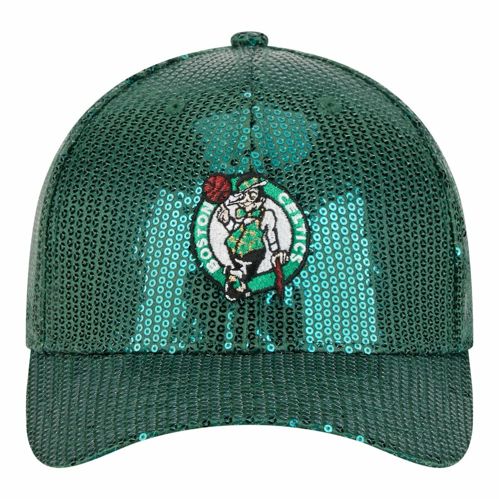 Boston Celtics Women's Sequin M-Crown 9FORTY Adjustable Hat New