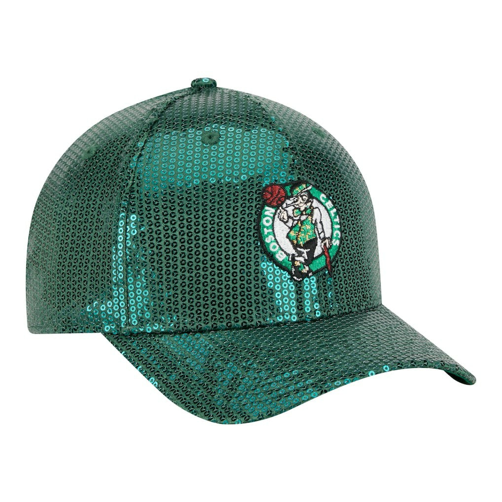 Boston Celtics Women's Sequin M-Crown 9FORTY Adjustable Hat New