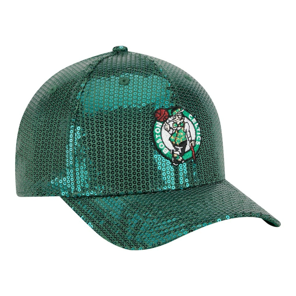 Boston Celtics Women's Sequin M-Crown 9FORTY Adjustable Hat New