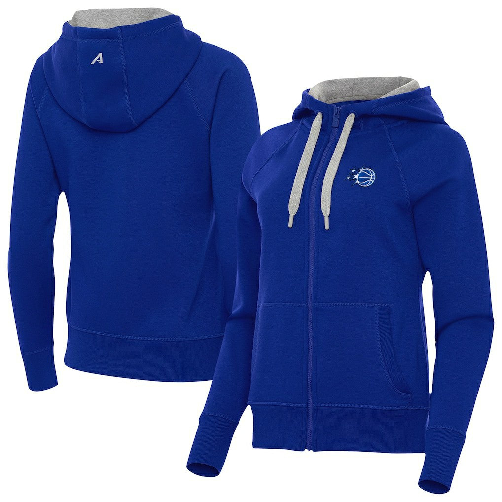 Orlando Magic Antigua Women's New Logo Victory Full-Zip Hooded Sweatshirt For Sale