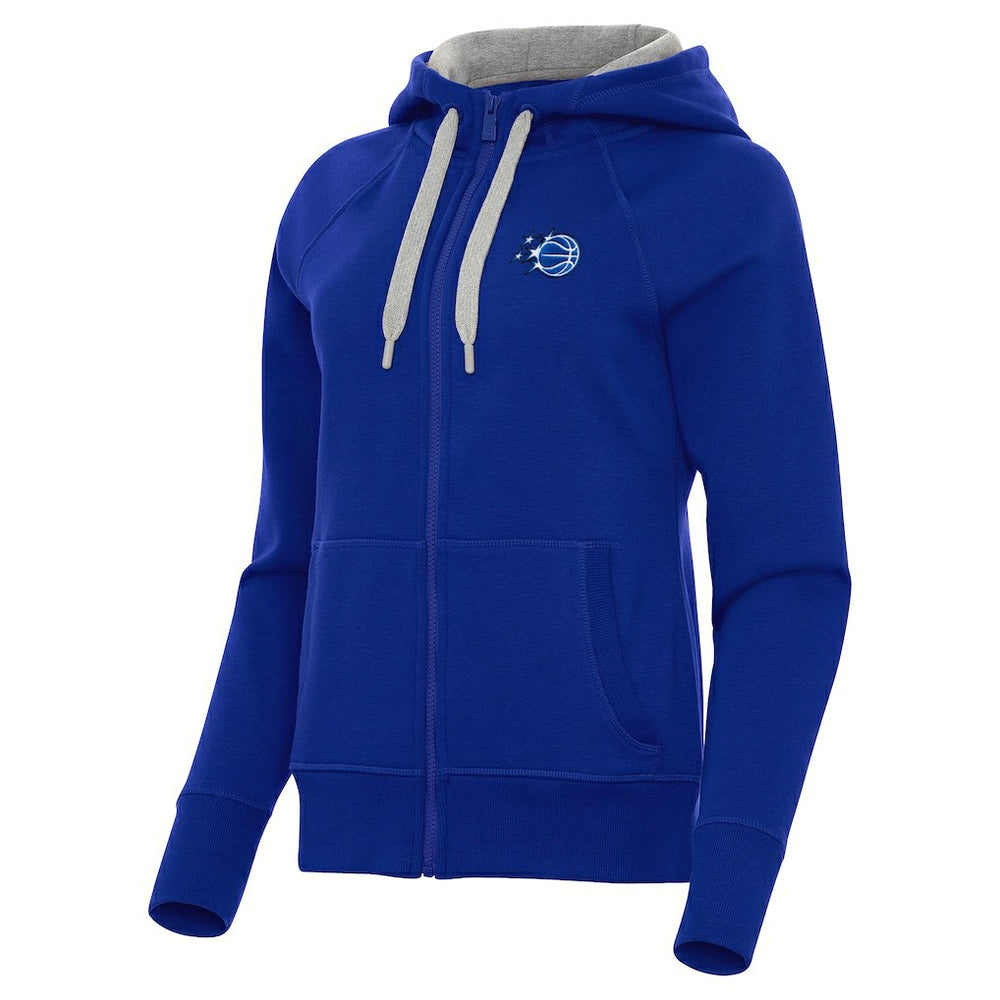Orlando Magic Antigua Women's New Logo Victory Full-Zip Hooded Sweatshirt For Sale