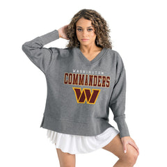 Washington Commanders  Gameday Couture Women's French Terry V-Neck Pullover Sweatshirt
