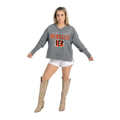 Cincinnati Bengals  Gameday Couture Women's French Terry V-Neck Pullover Sweatshirt