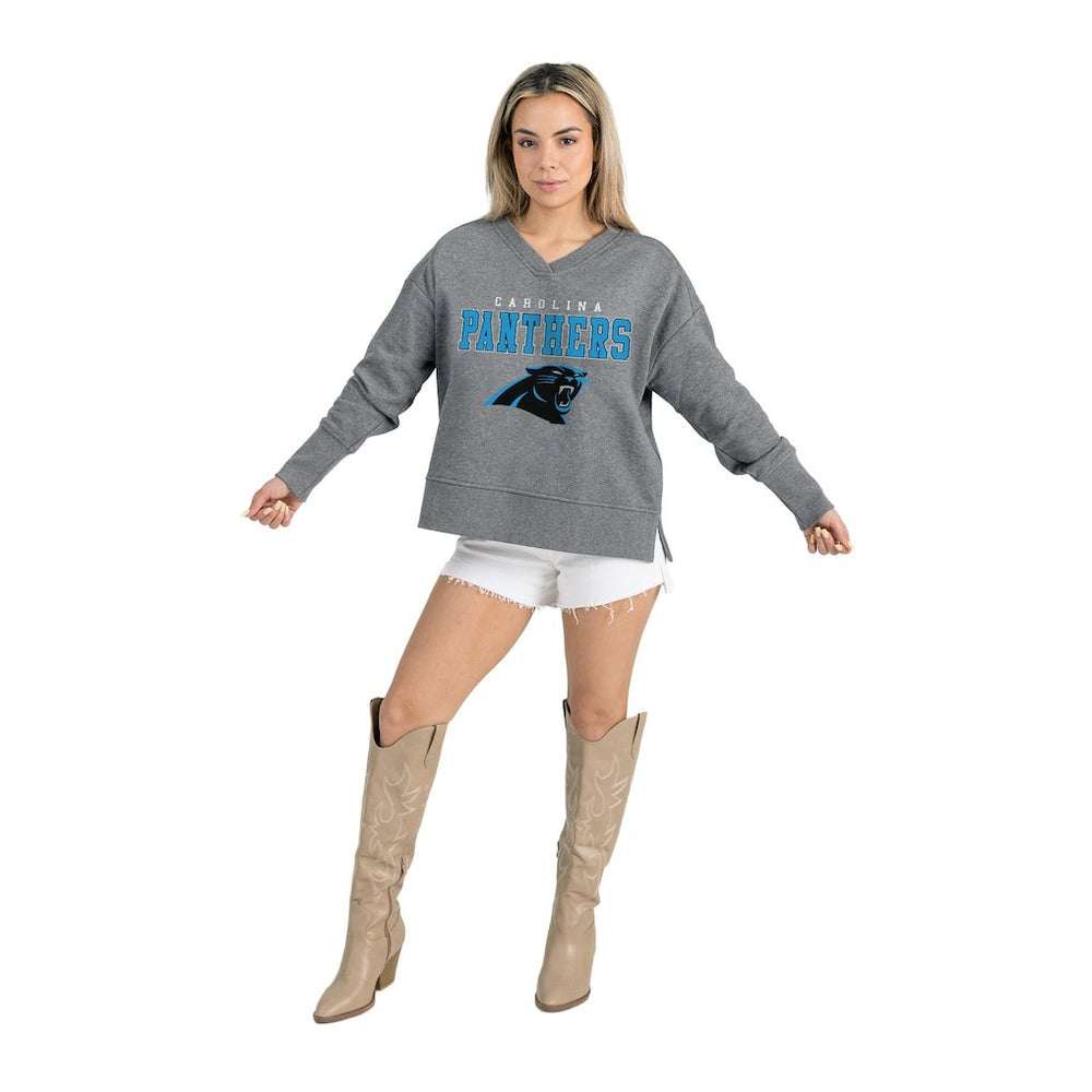 Carolina Panthers  Gameday Couture Women's French Terry V-Neck Pullover Sweatshirt