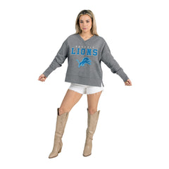 Detroit Lions  Gameday Couture Women's French Terry V-Neck Pullover Sweatshirt