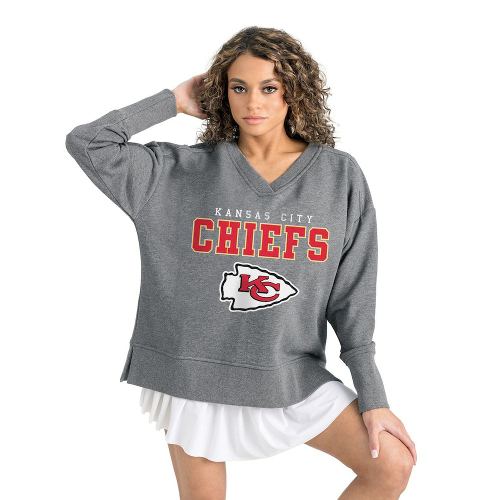 Kansas City Chiefs  Gameday Couture Women's French Terry V-Neck Pullover Sweatshirt