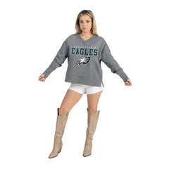 Philadelphia Eagles  Gameday Couture Women's French Terry V-Neck Pullover Sweatshirt