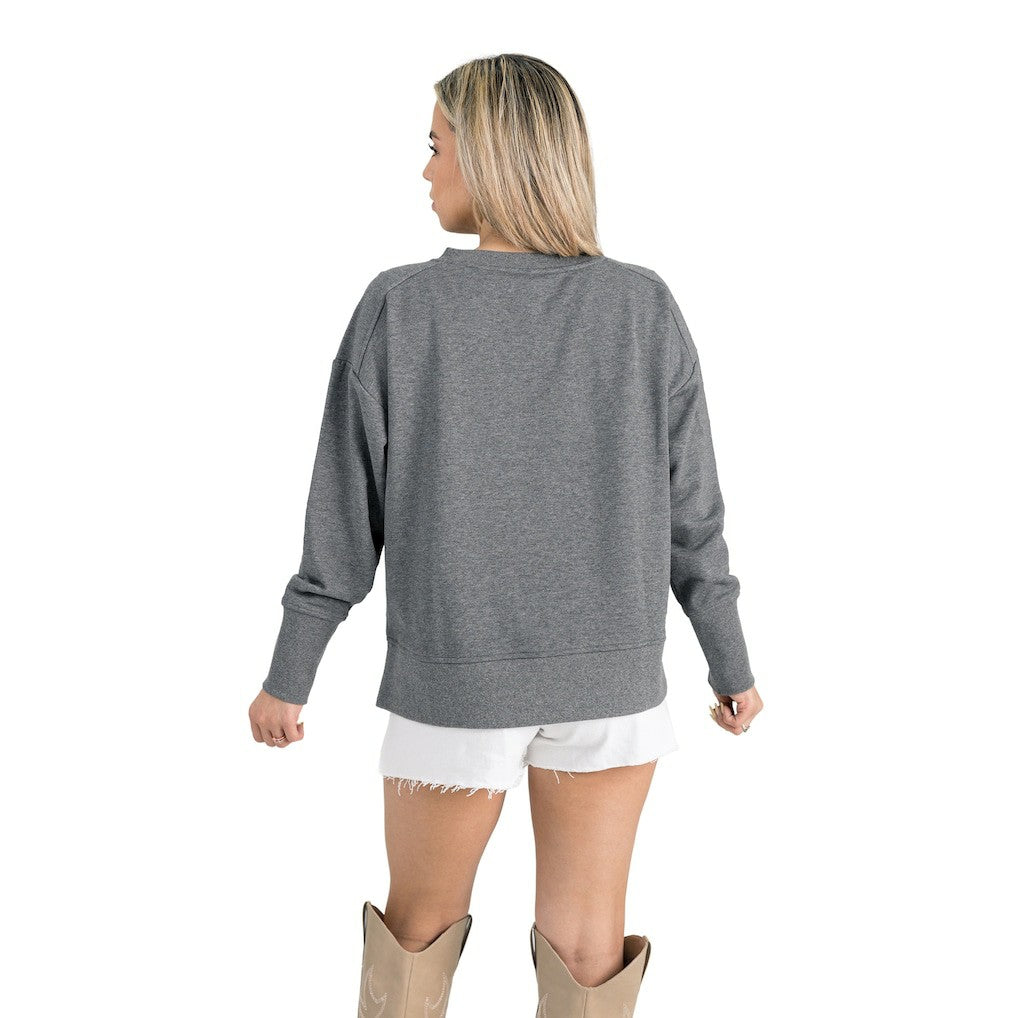 New Orleans Saints  Gameday Couture Women's French Terry V-Neck Pullover Sweatshirt