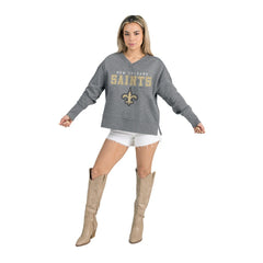 New Orleans Saints  Gameday Couture Women's French Terry V-Neck Pullover Sweatshirt