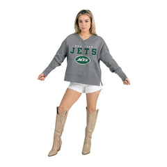 New York Jets  Gameday Couture Women's French Terry V-Neck Pullover Sweatshirt