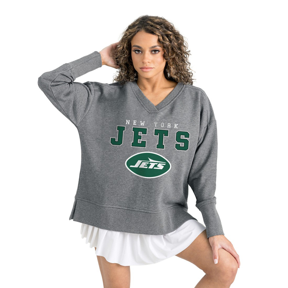 New York Jets  Gameday Couture Women's French Terry V-Neck Pullover Sweatshirt