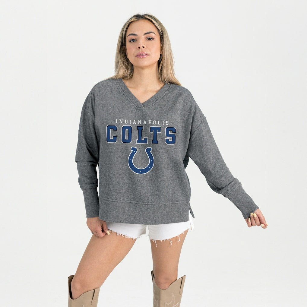Indianapolis Colts  Gameday Couture Women's French Terry V-Neck Pullover Sweatshirt