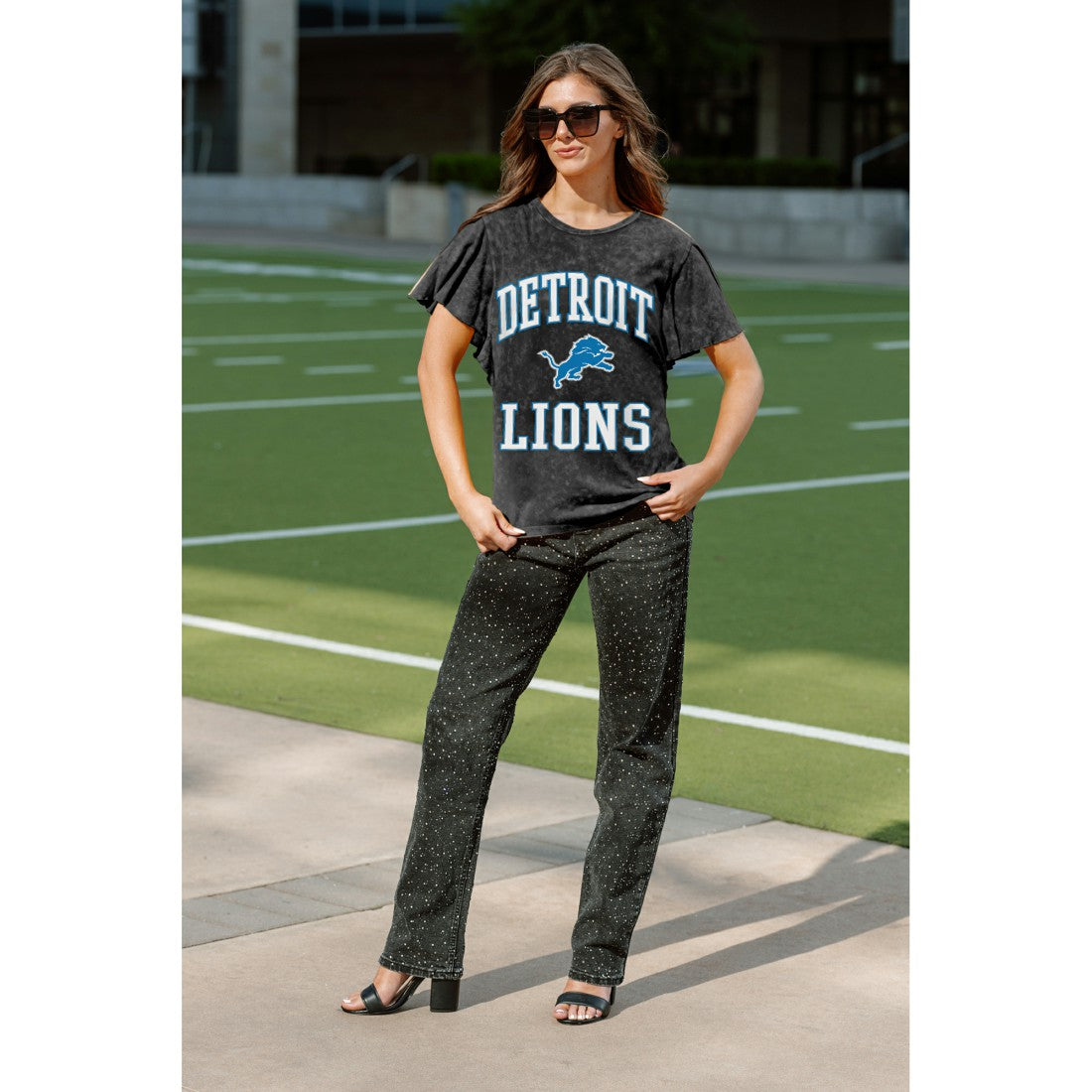 Detroit Lions  Gameday Couture Women's Relaxed Flutter Sleeve T-Shirt