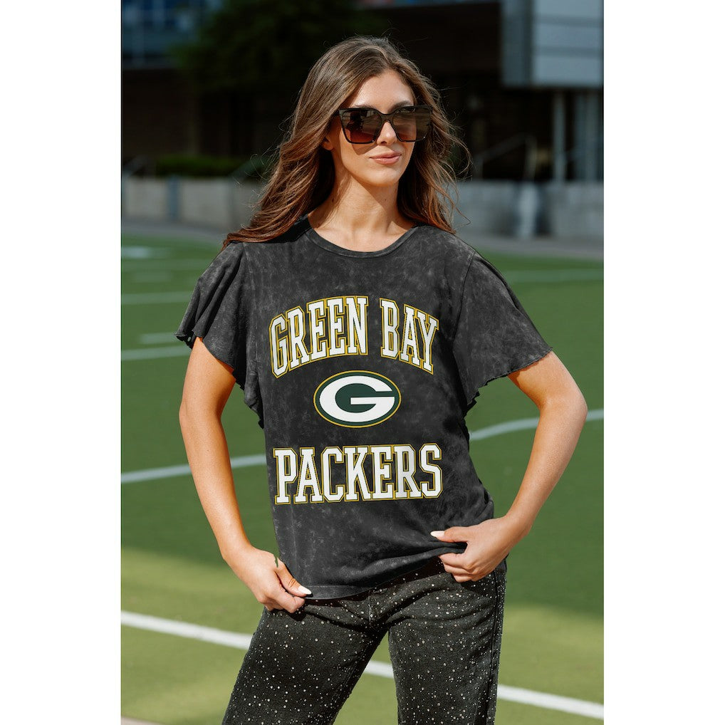 Green Bay Packers  Gameday Couture Women's Relaxed Flutter Sleeve T-Shirt