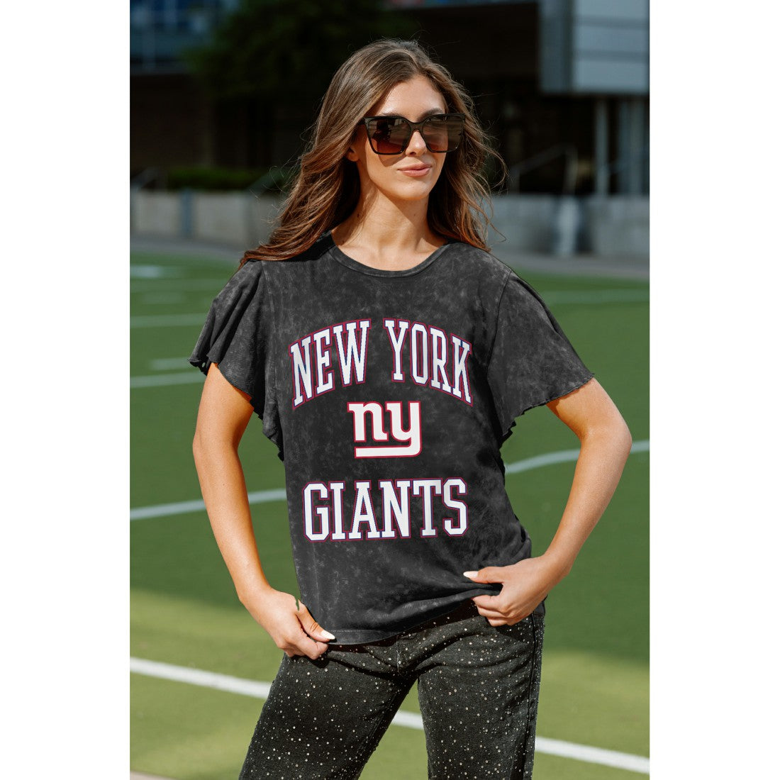 New York Giants  Gameday Couture Women's Relaxed Flutter Sleeve T-Shirt