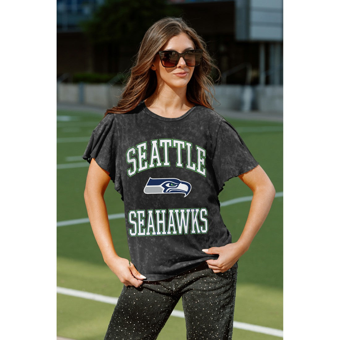 Seattle Seahawks  Gameday Couture Women's Relaxed Flutter Sleeve T-Shirt