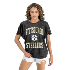 Pittsburgh Steelers  Gameday Couture Women's Relaxed Flutter Sleeve T-Shirt