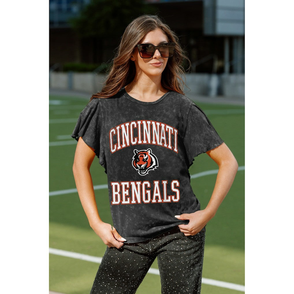 Cincinnati Bengals  Gameday Couture Women's Relaxed Flutter Sleeve T-Shirt