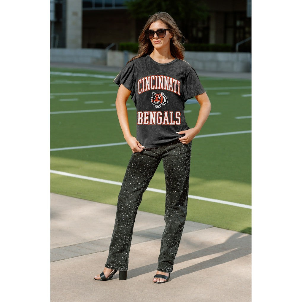 Cincinnati Bengals  Gameday Couture Women's Relaxed Flutter Sleeve T-Shirt