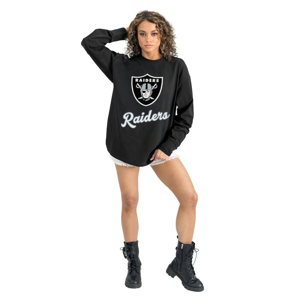 Las Vegas Raiders  Gameday Couture Women's Oversized Long Sleeve T-Shirt